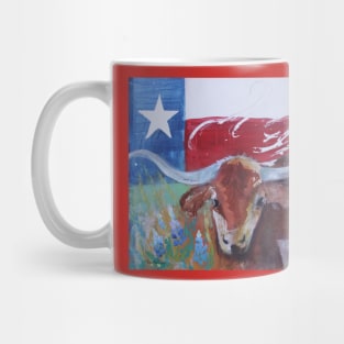 Texas Longhorn and Flag Mug